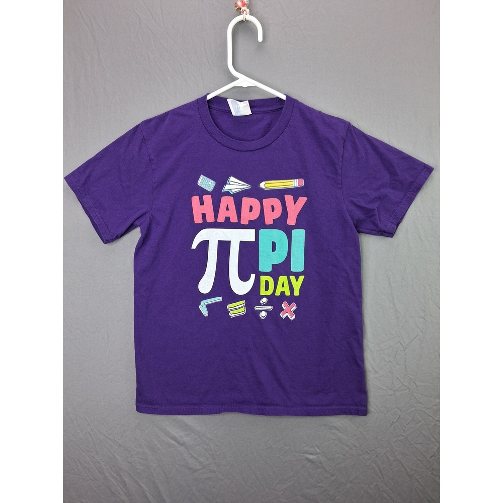 Port & Company Happy Pi Day T-Shirt Youth Medium Purple Excellent Math Graphic